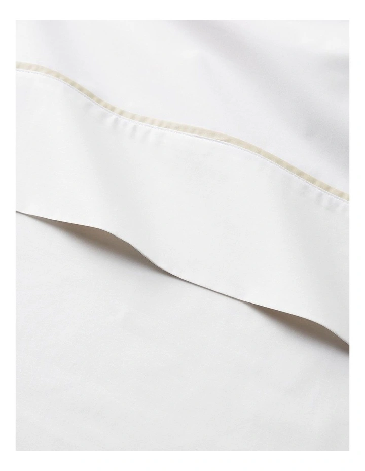 Organic Cotton Percale Palmer Pillowcase in Beige image 3