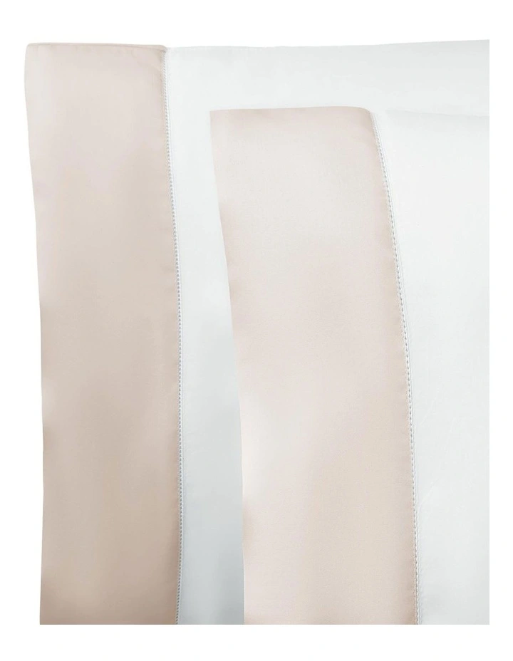 Organic Cotton Sateen Border Pillowcase in Beige image 2