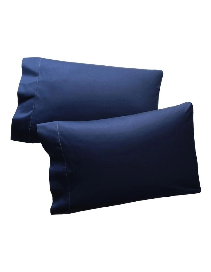 Organic Cotton Sateen Pillowcase in Blue image 1