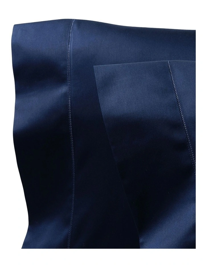 Organic Cotton Sateen Pillowcase in Blue image 2