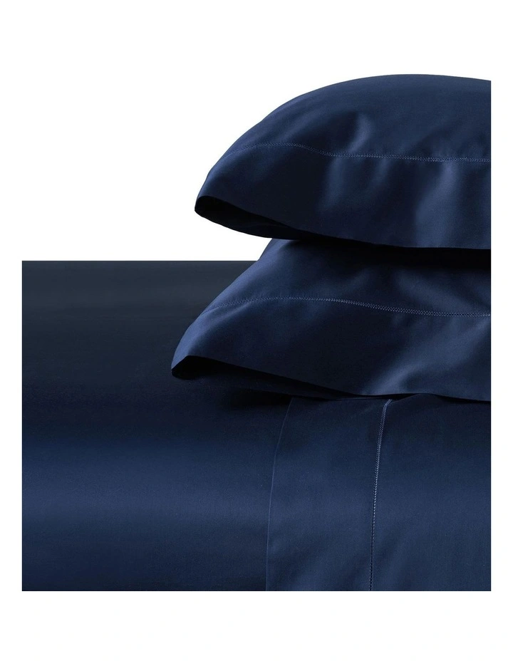 Organic Cotton Sateen Pillowcase in Blue image 3