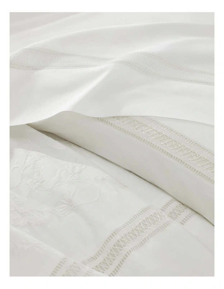 Adair Duvet Cover in White image 4