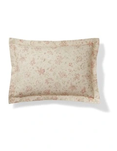 Laine Sham in Pink and Natural Floral Print