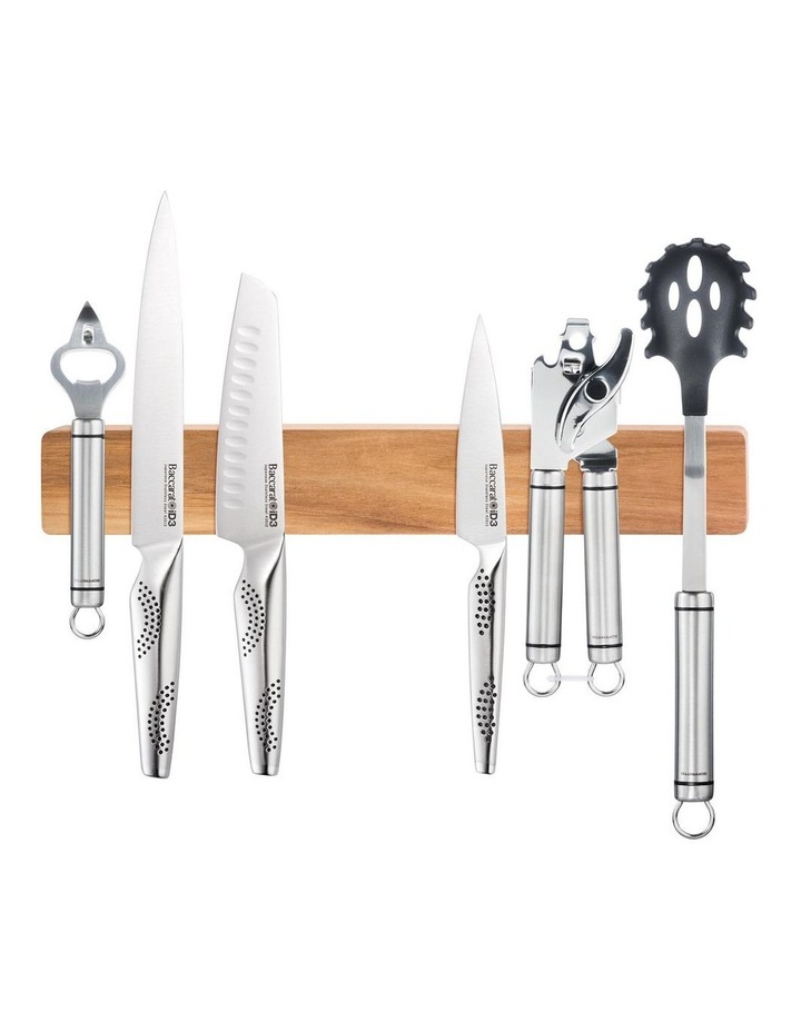 Baccarat iD3 Magnetic Acacia Wood Wall Mounted Knife Holder 40cm in Brown image 1