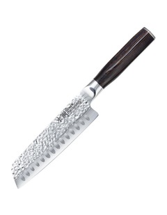 Baccarat Damashiro EMPEROR Santoku Knife 17cm in Silver