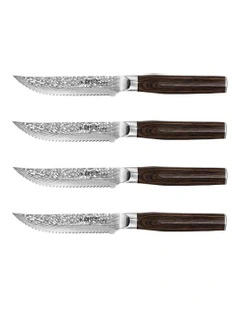 Baccarat Damashiro EMPEROR Set of 4 Steak Knivesin Silver
