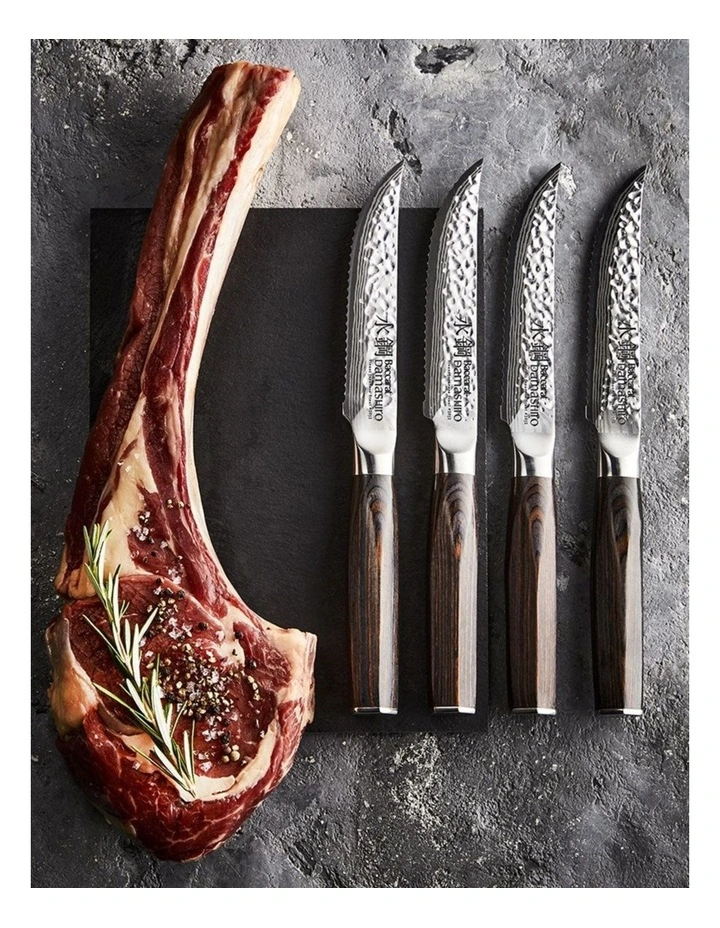 Baccarat Damashiro EMPEROR Set of 4 Steak Knivesin Silver image 4