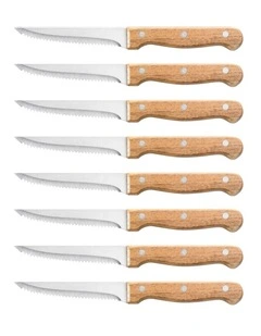 Baccarat Gourmet Set of 8 Steak Knives in Brown