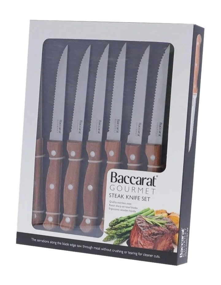 Baccarat Gourmet Set of 8 Steak Knives in Brown image 3