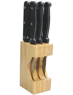 Baccarat SABRE Set of 7 Steak Knife Block in Brown