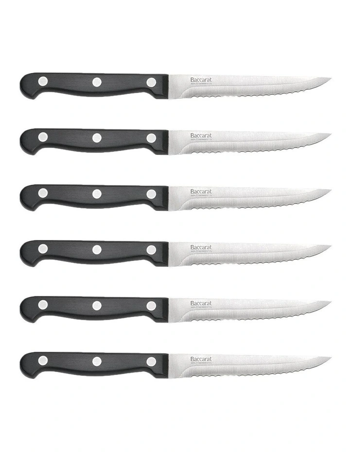 Baccarat SABRE Set of 7 Steak Knife Block in Brown image 2