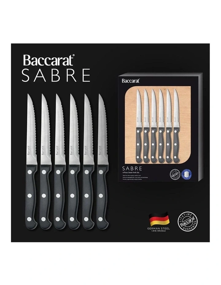 Baccarat Sabre Set of 6 Steak Knives in Silver image 2