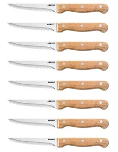 Baccarat Grylt Set of 9 Steak Knife Block in Silver