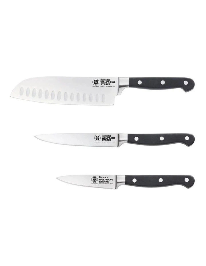 Baccarat WOLFGANG STARKE 3 Piece Kitchen Knife Starter Setin Silver image 1
