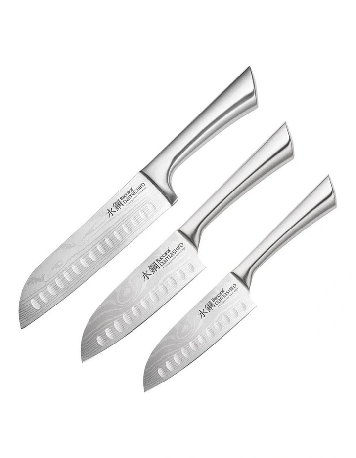 Baccarat Damashiro 3 Piece Santoku Knife Starter Setin Silver image 1