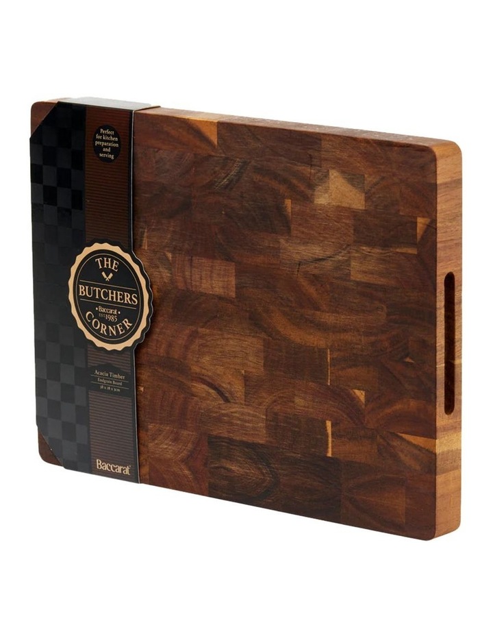 Baccarat Butchers Corner Acacia Timber End Grain Board 38cmin Natural image 1