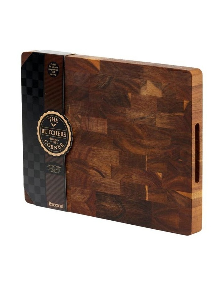 Baccarat Butchers Corner Acacia Timber End Grain Board 38cmin Natural image 2