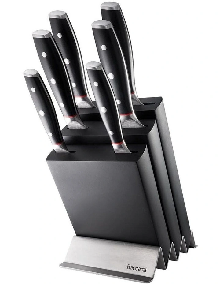 Baccarat iconiX Straub Knife Block 7 Pieces in Black image 1