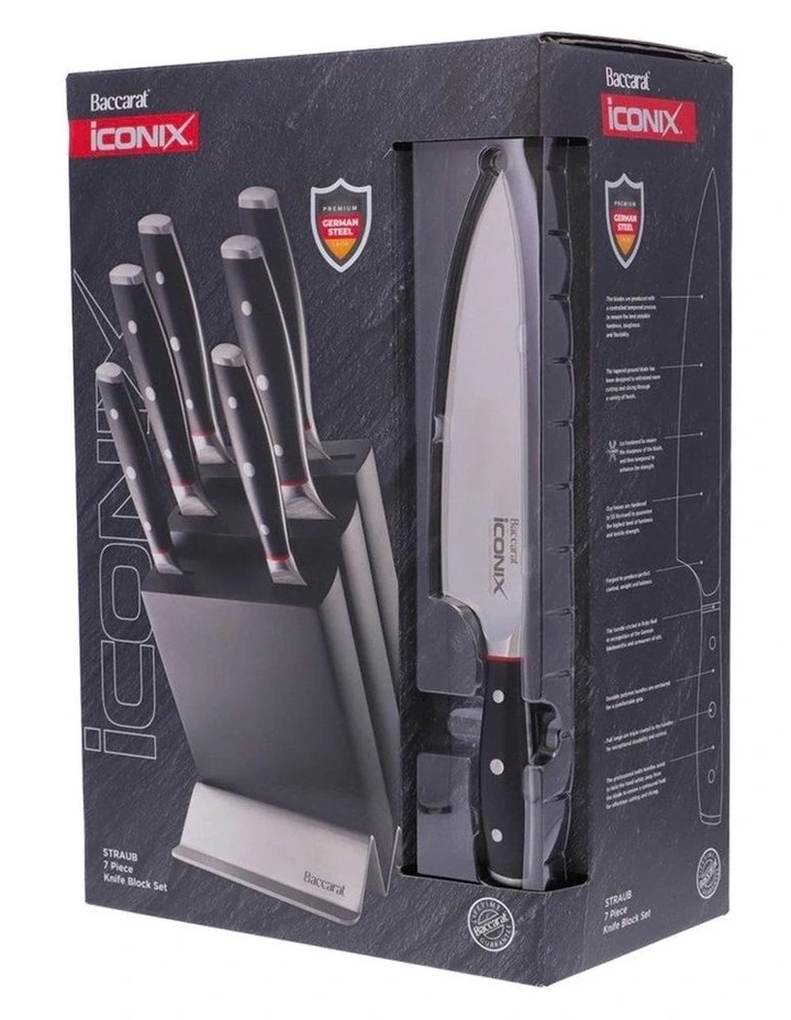 Baccarat iconiX Straub Knife Block 7 Pieces in Black image 6