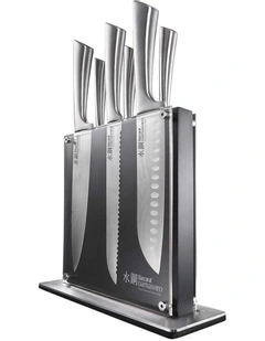Baccarat Damashiro Kin 7 Piece Knife Block in Black