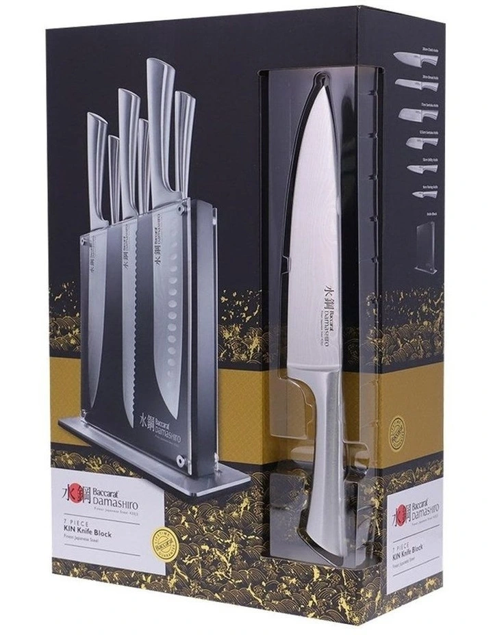 Baccarat Damashiro Kin 7 Piece Knife Block in Black image 7