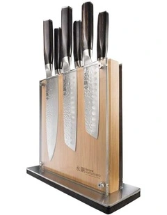 Baccarat Damashiro EMPEROR Shi 7 Piece Knife Block in Beige