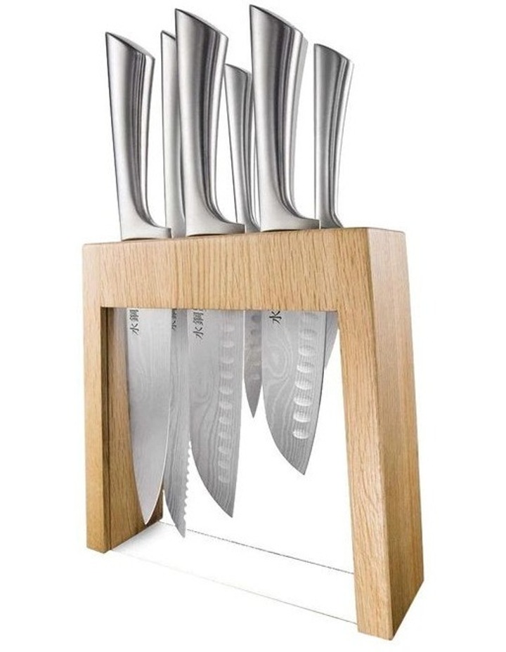 Baccarat Damashiro Mizu 7 Piece Knife Block in Oak image 1