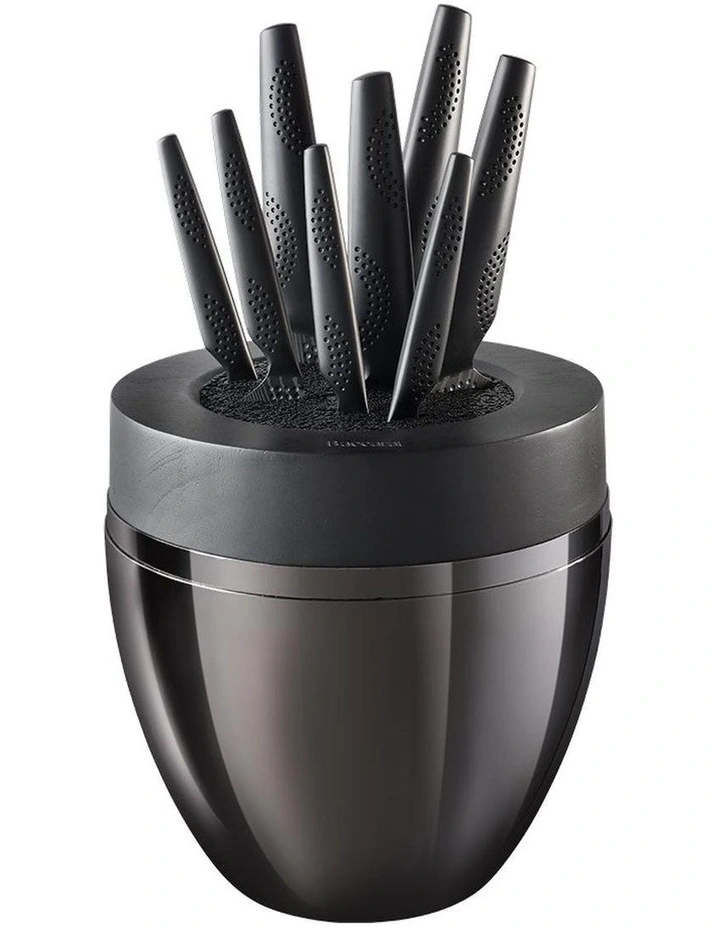 The Egg by Baccarat iD3 Samurai 9 Piece Knife Block in Black image 1