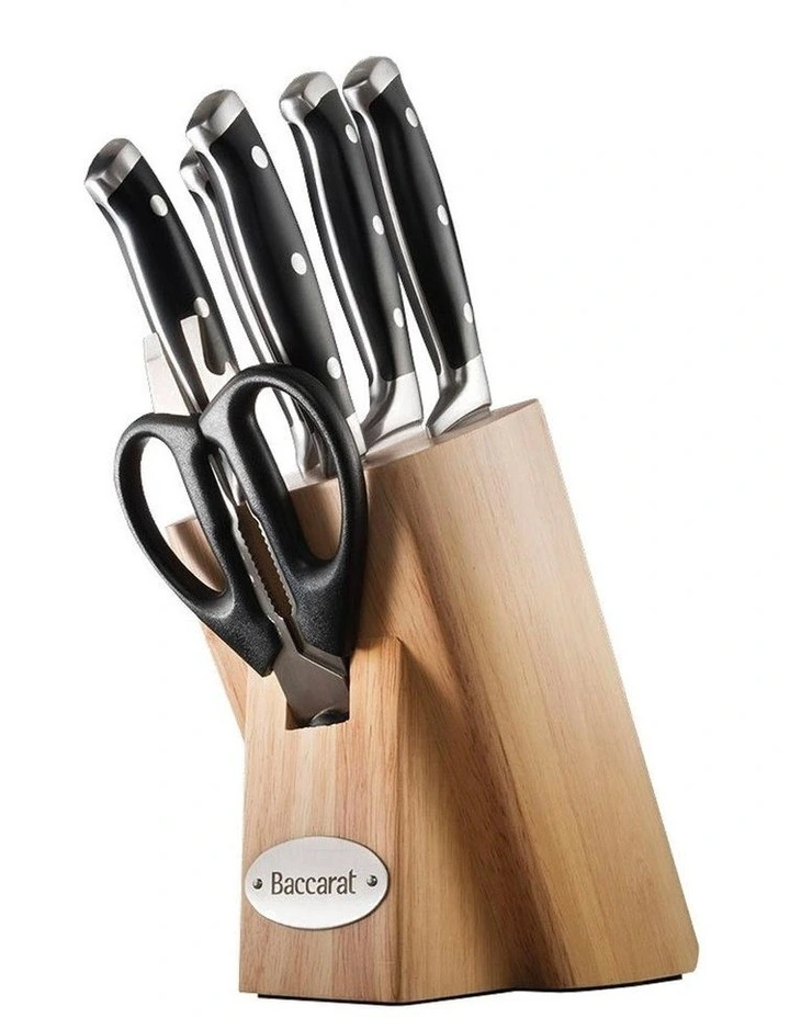 Baccarat Artisan Licht 7 Piece Knife Block in Beige image 1