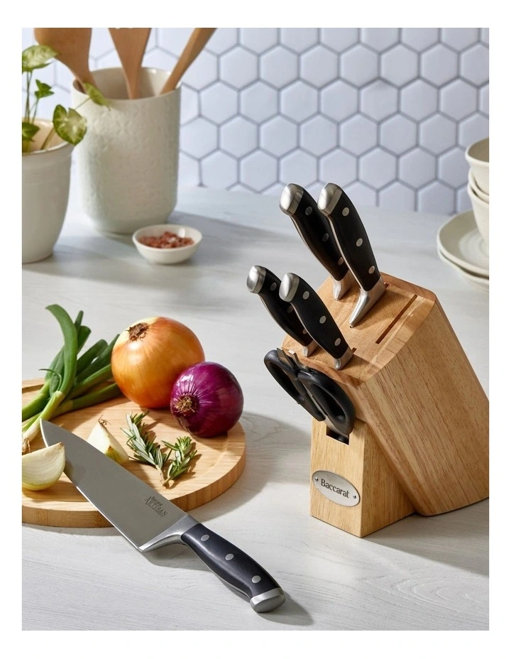 Baccarat Artisan Licht 7 Piece Knife Block in Beige image 3