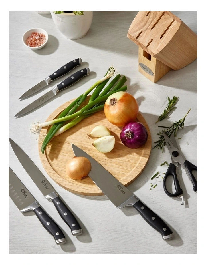 Baccarat Artisan Licht 7 Piece Knife Block in Beige image 4