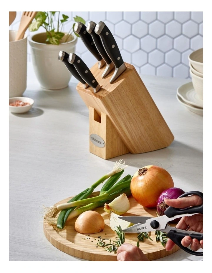 Baccarat Artisan Licht 7 Piece Knife Block in Beige image 7