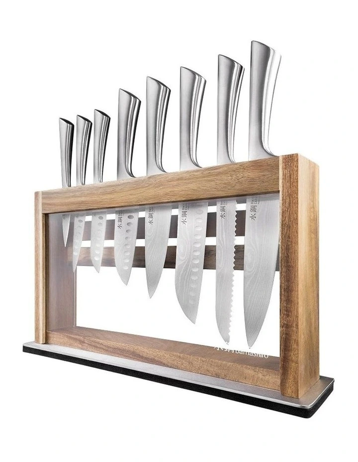 Baccarat Damashiro Okada 9 Piece Knife Block in Beige image 1