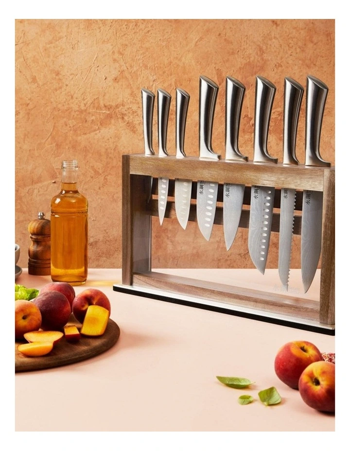 Baccarat Damashiro Okada 9 Piece Knife Block in Beige image 2