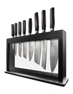 Baccarat Damashiro EMPEROR Hisa 9 Piece Knife Block in Black