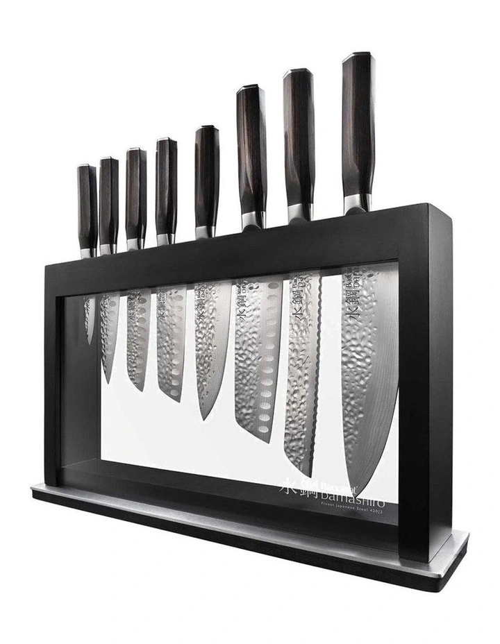 Baccarat Damashiro EMPEROR Hisa 9 Piece Knife Block in Black image 1