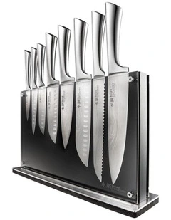 Baccarat Damashiro Nami 9 Piece Knife Block in Black