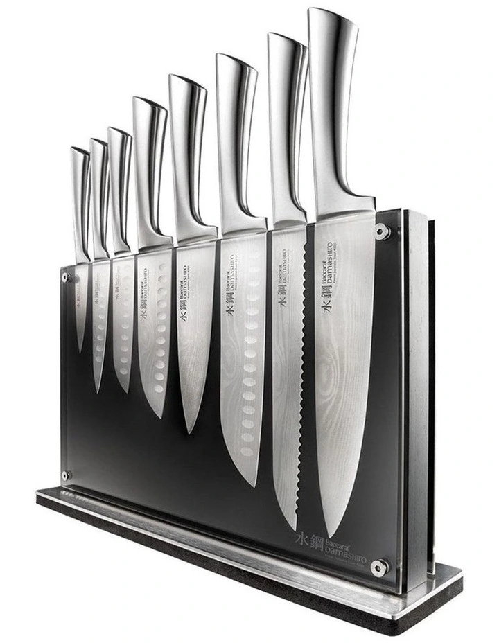 Baccarat Damashiro Nami 9 Piece Knife Block in Black image 1
