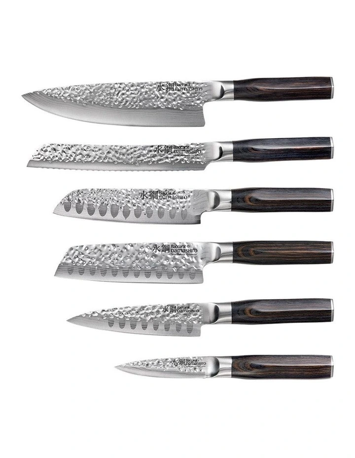 Baccarat Damashiro EMPEROR Mozukai 7 Piece Knife Block in Brown image 2