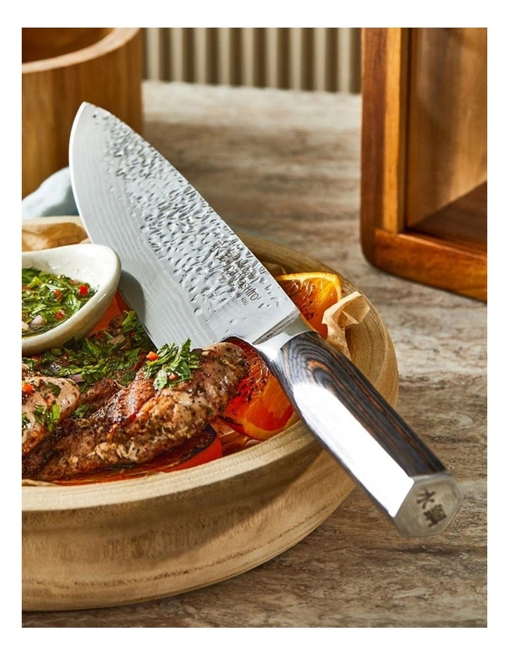 Baccarat Damashiro EMPEROR Mozukai 7 Piece Knife Block in Brown image 6