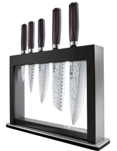 Baccarat Damashiro EMPEROR Hisa 6 Piece Knife Block in Black