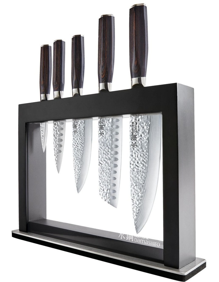 Baccarat Damashiro EMPEROR Hisa 6 Piece Knife Block in Black image 1