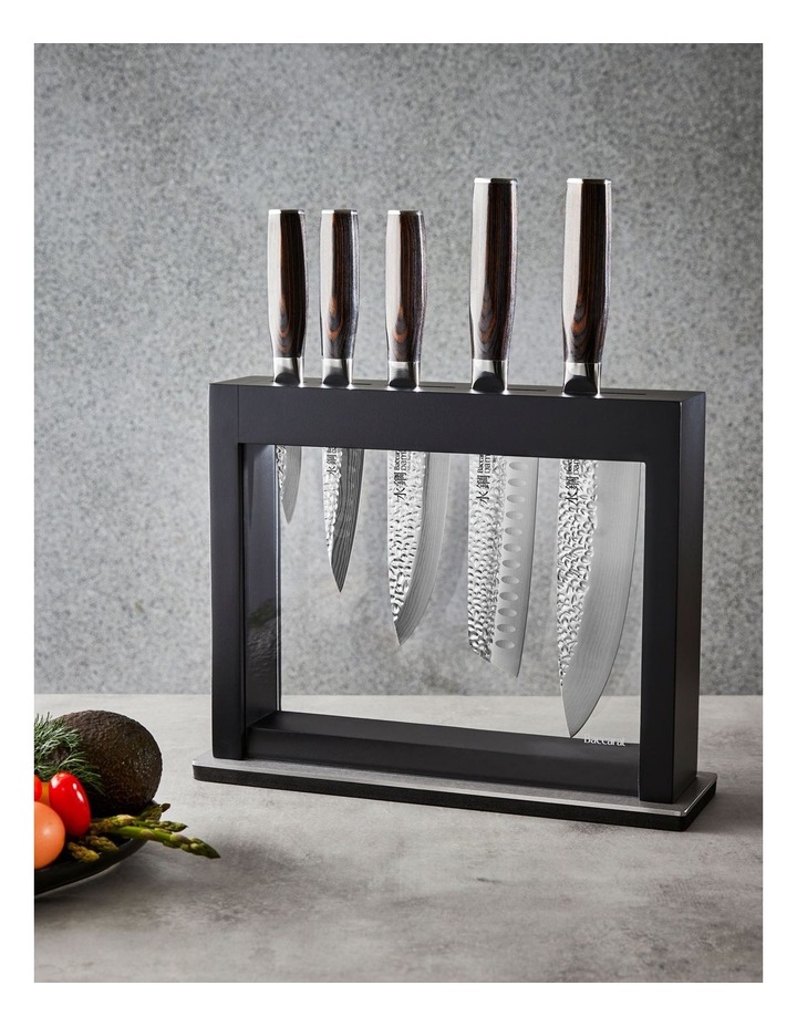 Baccarat Damashiro EMPEROR Hisa 6 Piece Knife Block in Black image 4