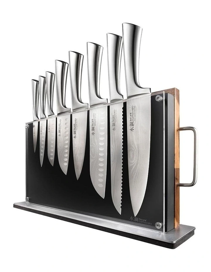 Baccarat Damashiro Bodo 7 Piece Knife Block with Chopping Board in Black image 1