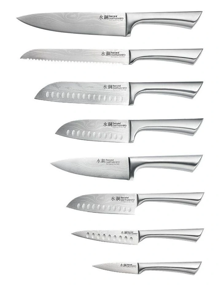 Baccarat Damashiro Bodo 7 Piece Knife Block with Chopping Board in Black image 2