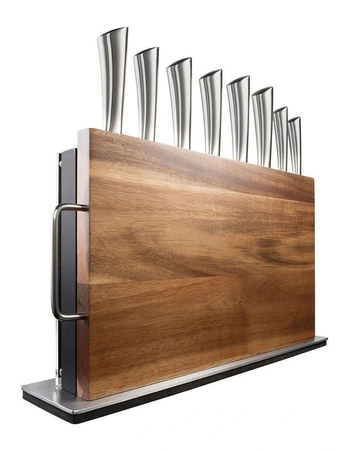 Baccarat Damashiro Bodo 7 Piece Knife Block with Chopping Board in Black image 3