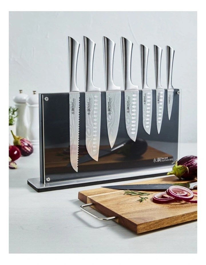Baccarat Damashiro Bodo 7 Piece Knife Block with Chopping Board in Black image 4