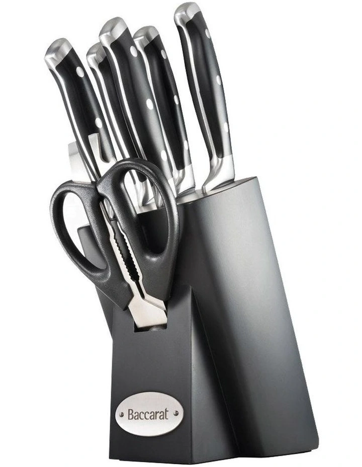 Baccarat Artisan Finster Knife Block 7 Piece in Black image 1