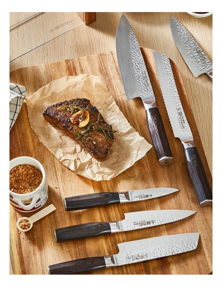 Baccarat Damashiro Emperor Makoto Knife Block 7 Piece in Brown image 4