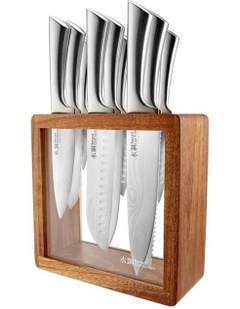 Baccarat Damashiro Hiryu Knife Block 10 Piece in Brown